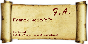 Franck Acicét névjegykártya